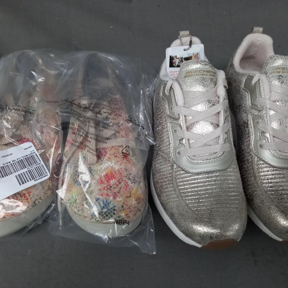 BOX OF APPROXIMATELY 8 ASSORTED PAIRS OF SHOES IN VARIOUS STYLES AND SIZES TO INCLUE RIEKER, SKECHERS, ETC