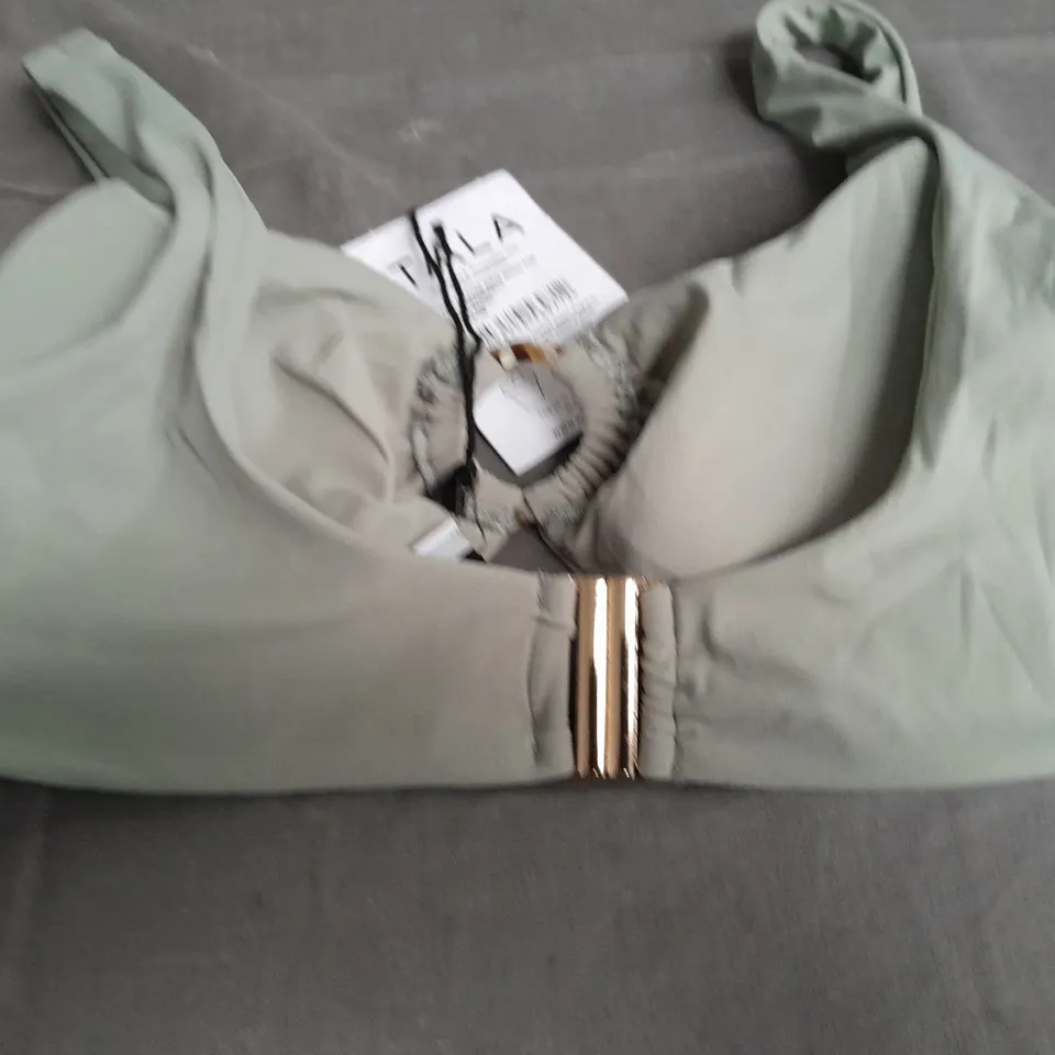 TALA PLUNGE RING BIKINI TOP IN KHAKI - LARGE
