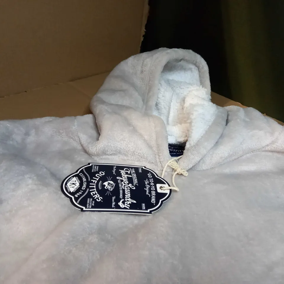 GREY SNUGGLE/BORG LINED HOODIE - ONE SIZE 