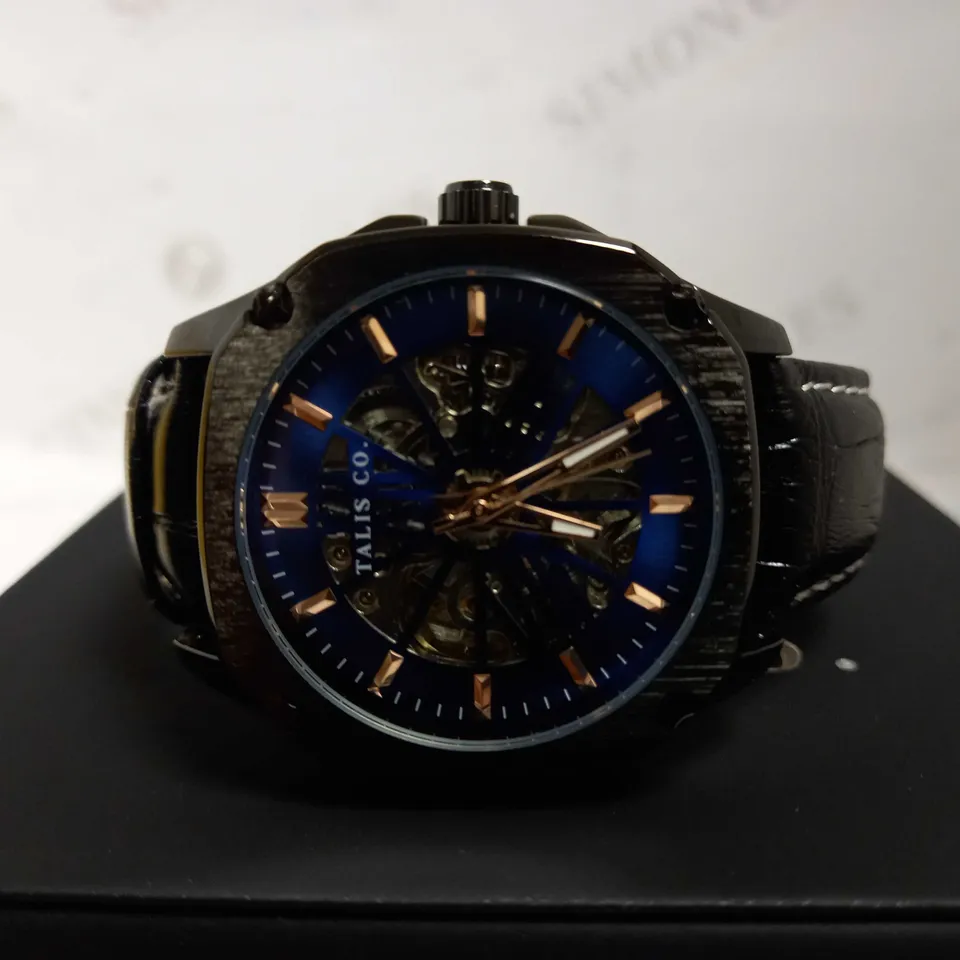 TALIS SKELETON LEATHER STRAP WRISTWATCH RRP £515