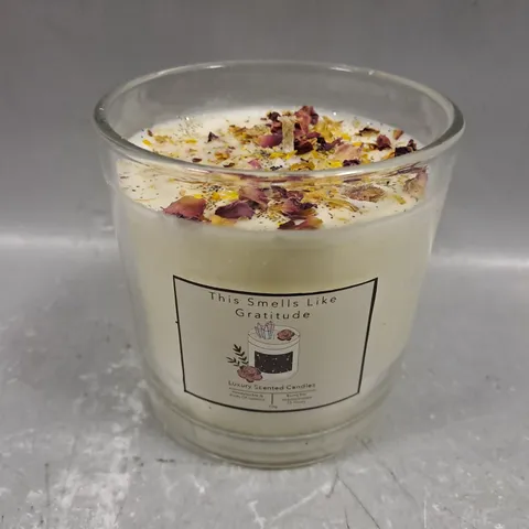 THIS SMELLS LIKE GRATITUDE  LUXURY SCENTED CANDLE