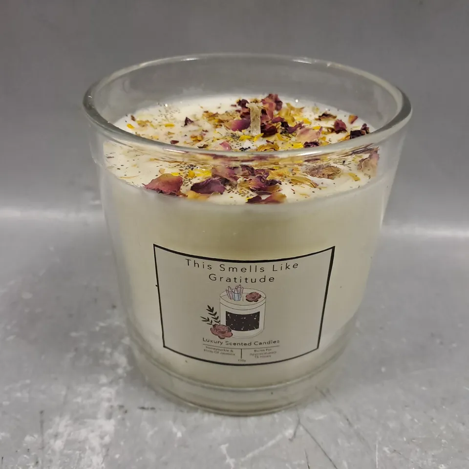 THIS SMELLS LIKE GRATITUDE  LUXURY SCENTED CANDLE