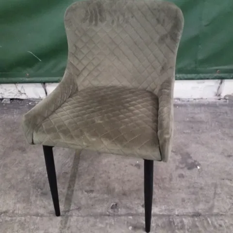 OLIVE GREEN FABRIC DINING CHAIR
