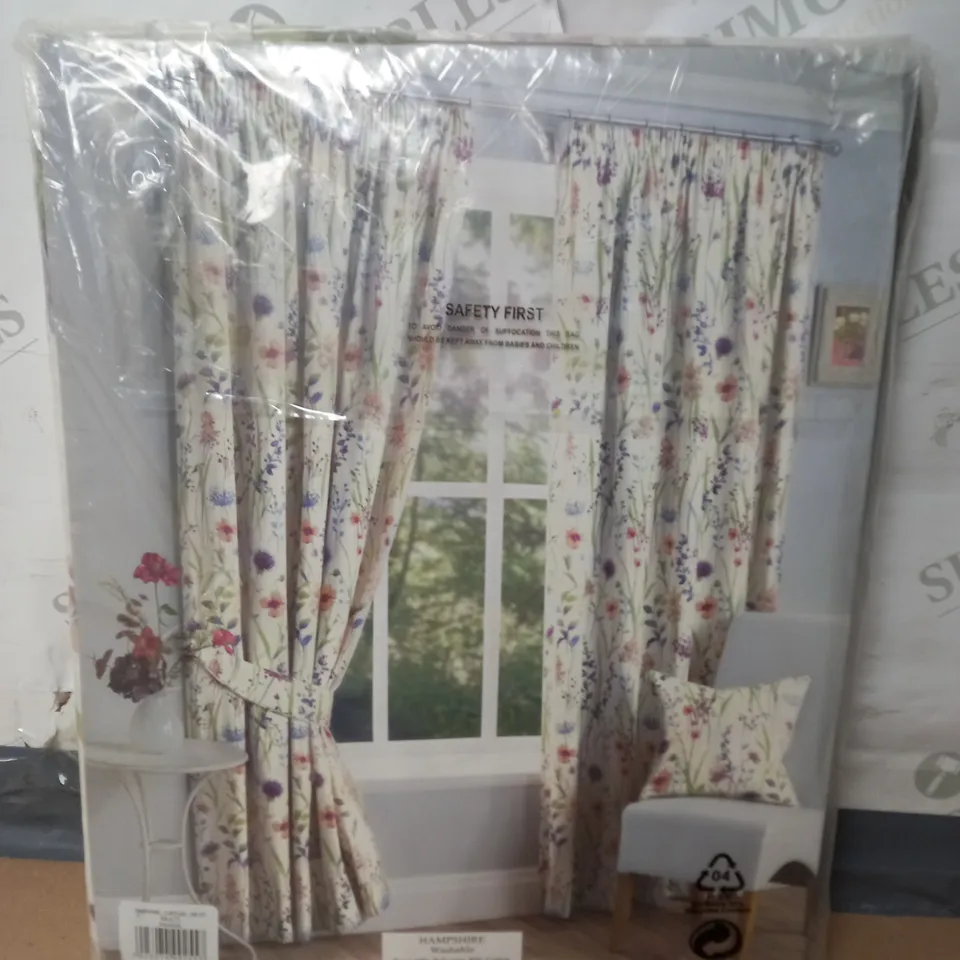 SUNDORE ONE PAIR FULLY LINED CURTAINS - 66 X 54"