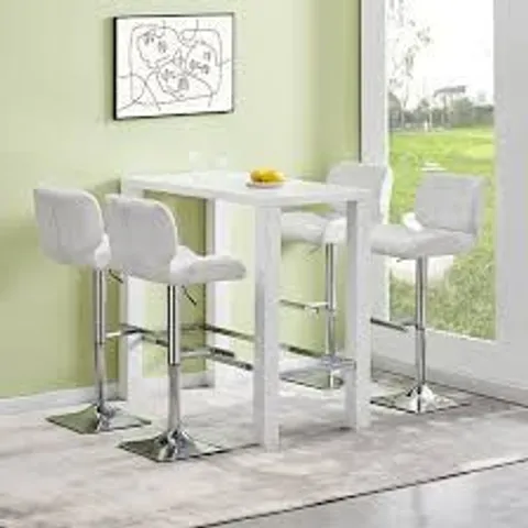 BOXED JAM HIGH BAR TABLE RECTANGULAR IN WHITE GLOSS AND GLASS (2 BOXES)