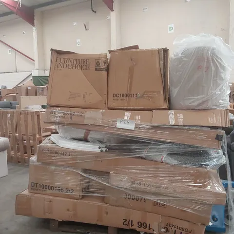 PALLET CONTAINING A VERY LARGE QUANTITY OF ASSORTED DESIGNER FURNITURE PARTS 