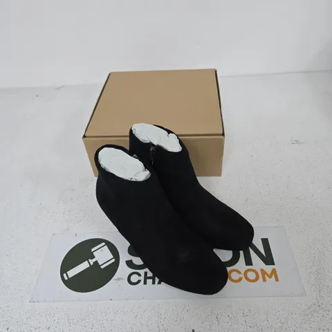 SPOT ON WOMEN’S ANKLE BOOTS – BLACK MICROFIBER, UK 3 (EU 36)