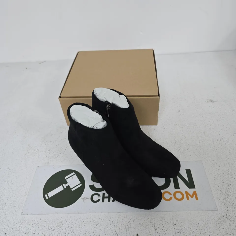 SPOT ON WOMEN’S ANKLE BOOTS – BLACK MICROFIBER, UK 3 (EU 36)