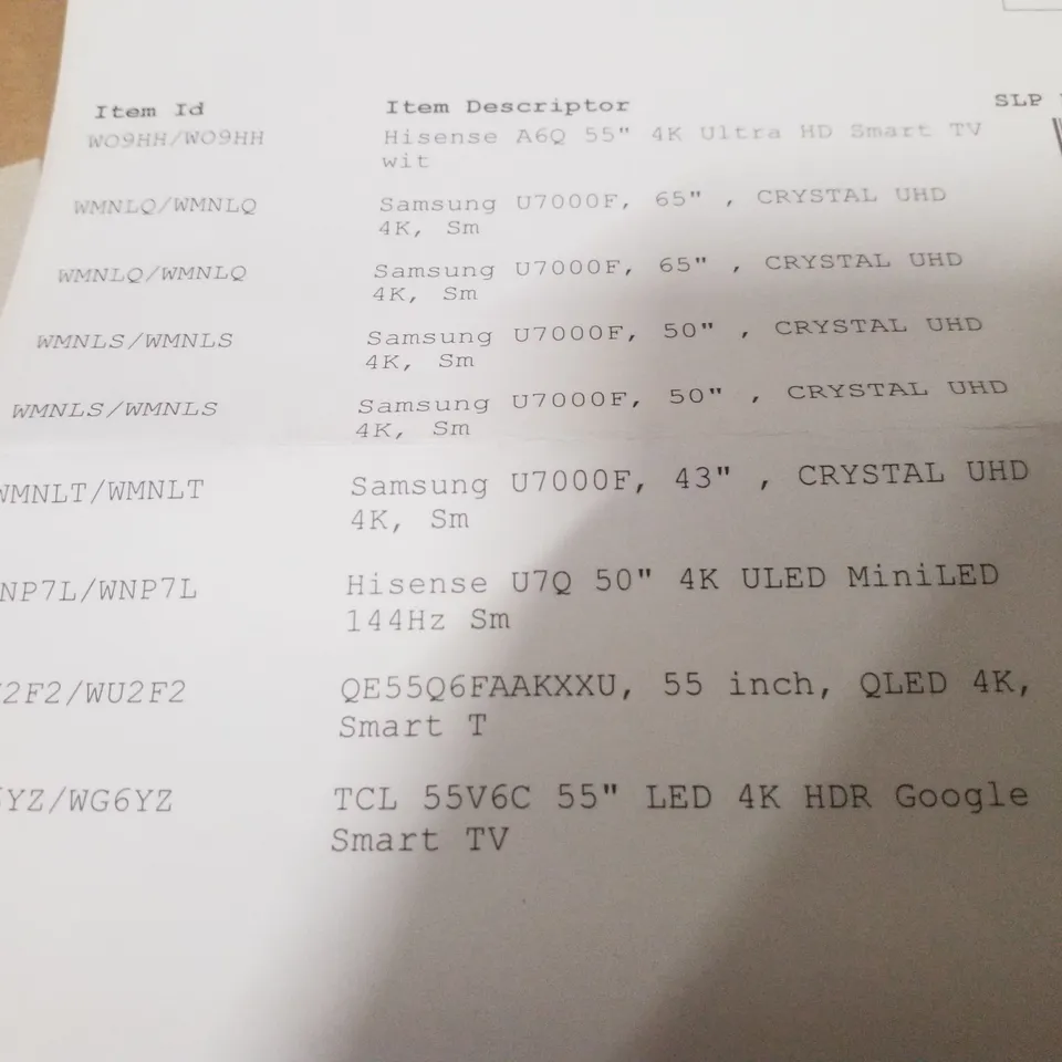 PALLET CONTAINING 9 ASSORTED DAMAGED TVS