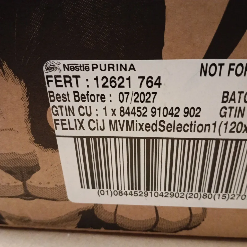 BOX OF 120 X PURINA FELIX 85G MIX SELECTION CAT FOOD (SALMON, WHITE FISH, CHICKEN, LAMB)