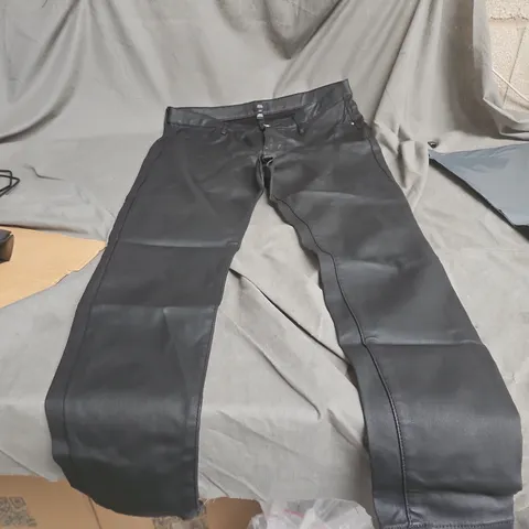 UK 16R RIVER ISLAND BLACK FAUX LEATHER TROUSERS