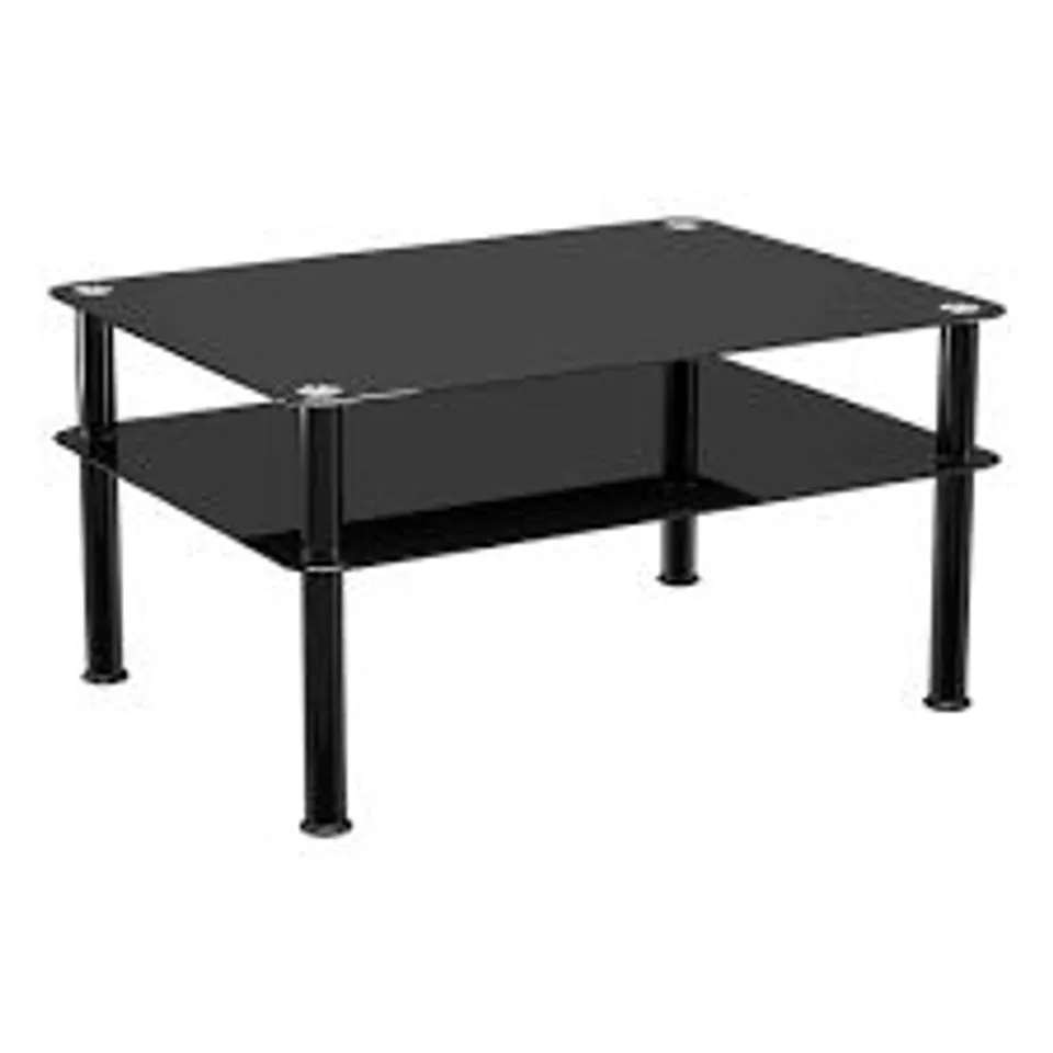 BOXED AVF SDCT8060BB GLASS COFFEE TABLE - BLACK (1 BOX)
