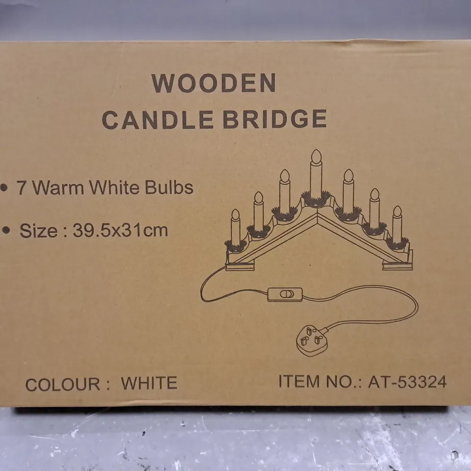 BOXED WOODEN CANDLE BRIDGE 