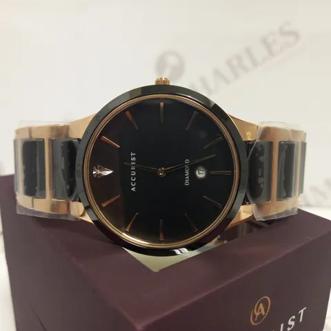 ACCURIST DIAMOND MEN'S TWO TONE CERAMIC WATCH
