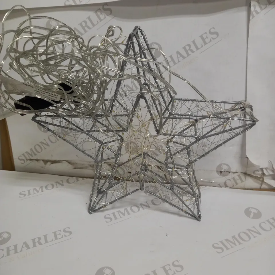 JOHN LEWIS 120 LED 3D STAR LIGHT, SILVER