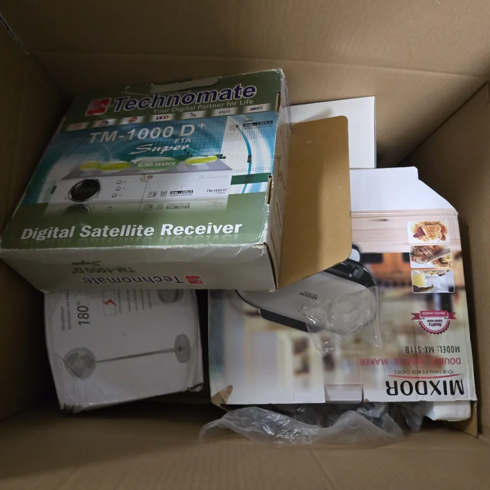 APPROXIMATELY 15 ASSORTED ITEMS TO INCLUDE DIGITAL SATELLITE RECEIVER, AIR COOLER, ROUTER, ETC