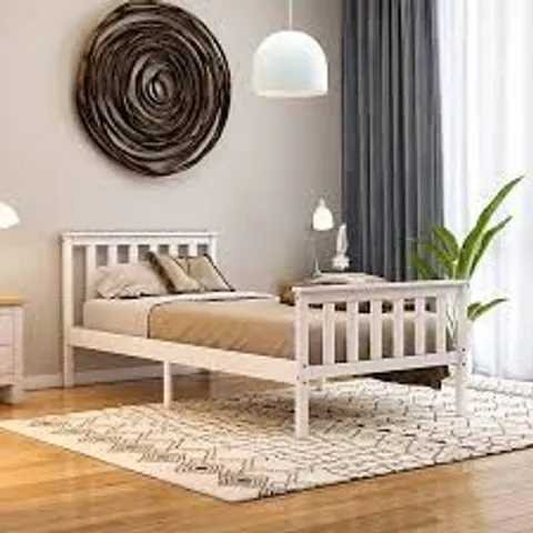 BOXED VIDA DESIGNS MILAN SINGLE BED FRAME - WHITE & PINE (1 BOX)