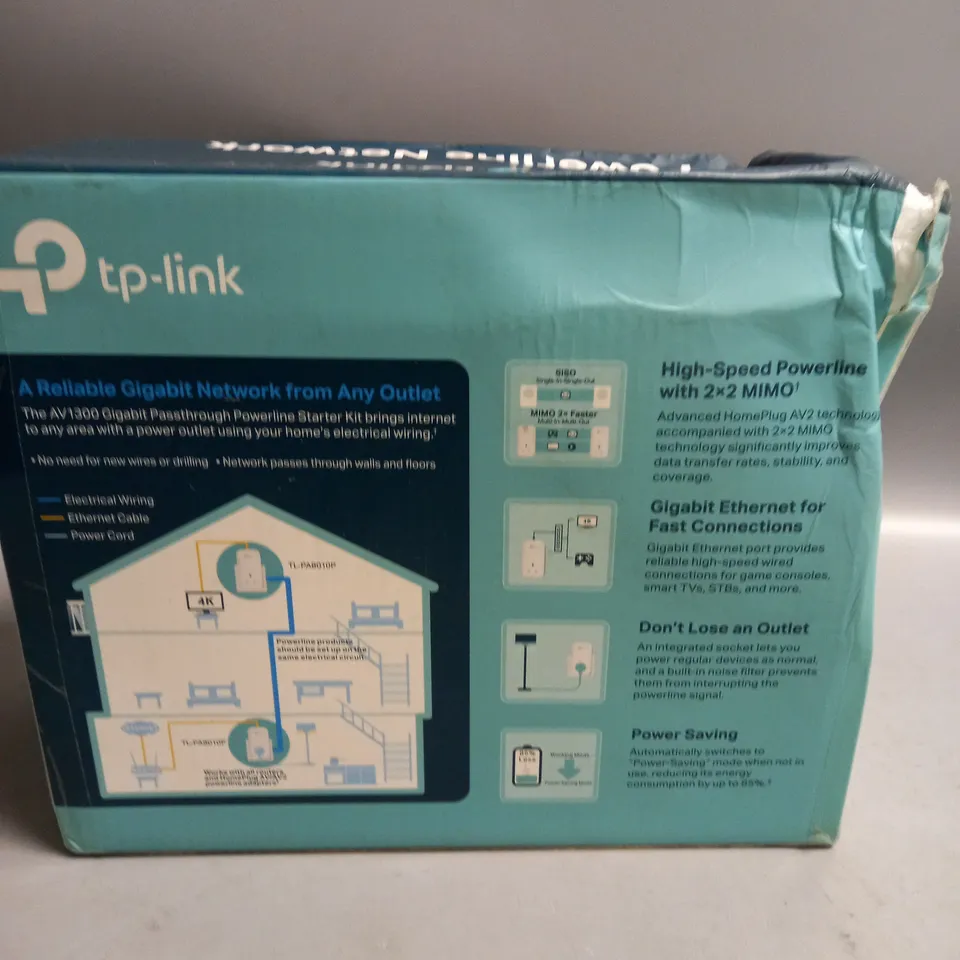 BOXED TP-LINK PASSTHROUGH POWERLINE NETWORK EXTENDER