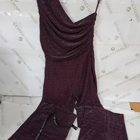 AX PARIS PLUM GLITTER SLEEVELESS PLAYSUIT - 12
