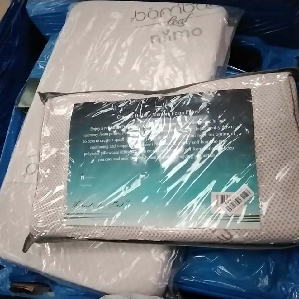 PALLET OF ASSORTED ITEMS INCLUDING CONTOUR HI-LOW MEMORY FOAM PILLOW, BAMBOO NIIMO, ELEGANT LIFE AIR FRYER, XUDREZ MINI PENNY BOARD SKATEBOARD, LIONELO BABY CAR SEAT, MASTHOME SPIN MOP