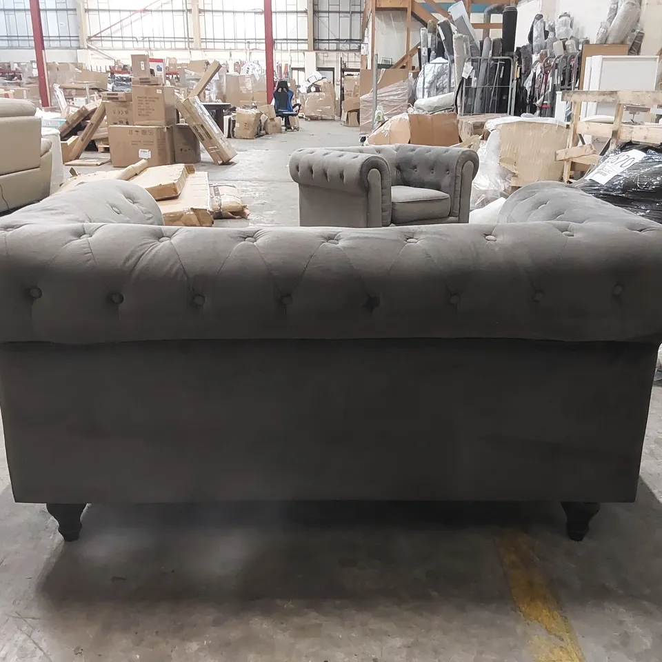 QUALITY DESIGNER 2 SEATER VELVET UPHOLSTERED SOFA 