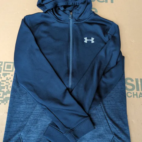 UNDER ARMOUR LONG SLEEVE ZIP-UP HOODED JACKET IN NAVY SIZE MEDIUM