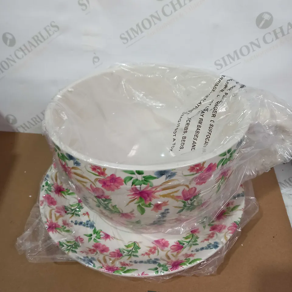 JENNINGS CUP & SAUCER PLANTER - WILD FLOWERS