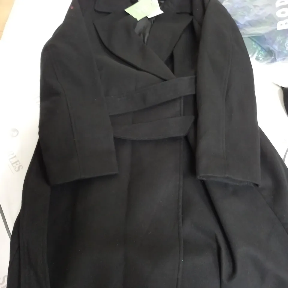H&M LONG TRENCH BLAZER IN BLACK (SIZE UK 10) 