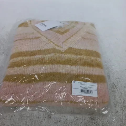 MONKI KNIT SWEATER – PINK/BEIGE STRIPED, XS (WOMEN)
