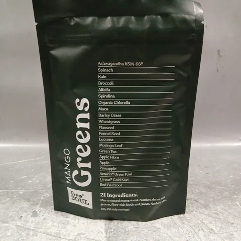 SEALED FREE SOUL MANGO GREENS 150G