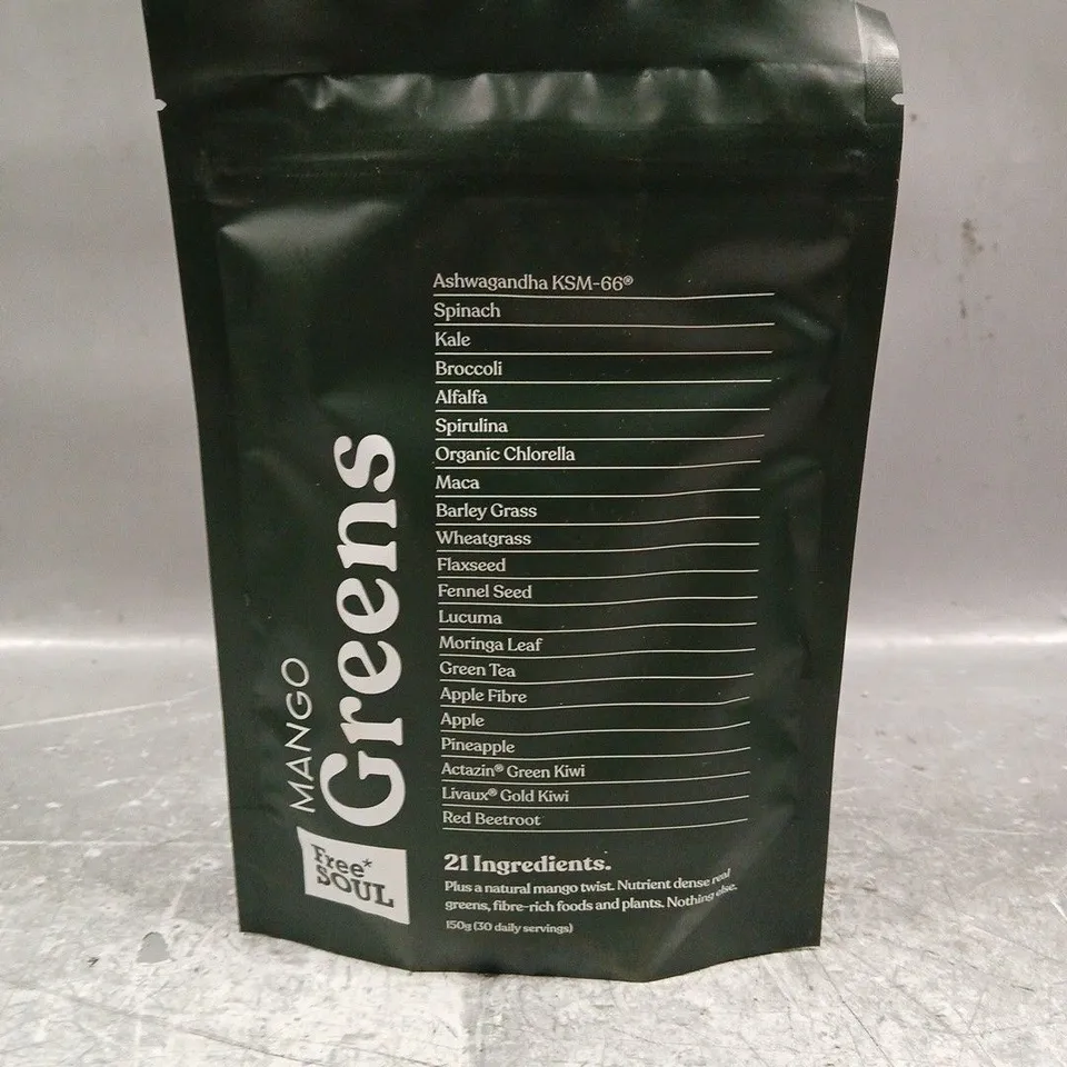 SEALED FREE SOUL MANGO GREENS 150G