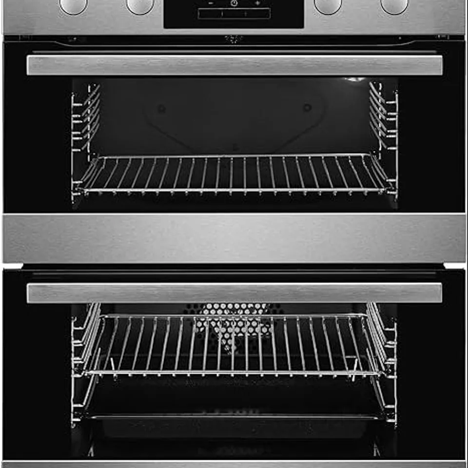 AEG 6000 BUILT UNDER ELECTRIC DOUBLE OVEN DUB331110M, 45L CAPACITY, 720X600X550 MM, MULTILEVEL COOKING, ANTI-FINGERPRINT, LED DISPLAY, CATALYTIC CLEANING, STAINLESS STEEL