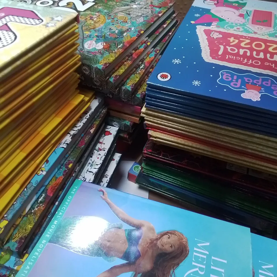 LARGE QUANTITY OF ASSORTED BOOKS AND 2024 ANNUALS TO INCLUDE GUINESS RECORDS 2024,  MINECRAFT, DANDY AND STRANGER THINGS