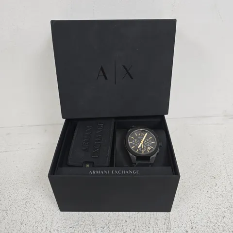 BOXED ARMANI EXCHANGE MENS CHRONOGRAPH BLACK