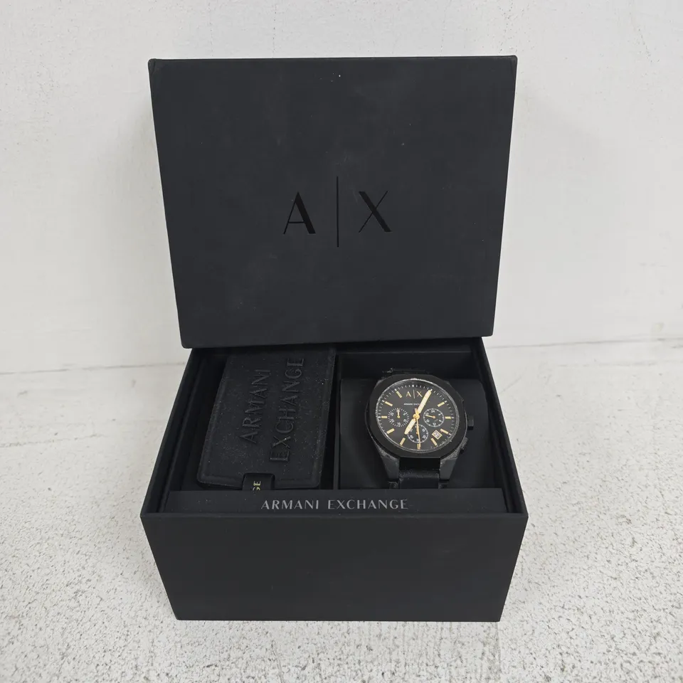 BOXED ARMANI EXCHANGE MENS CHRONOGRAPH BLACK