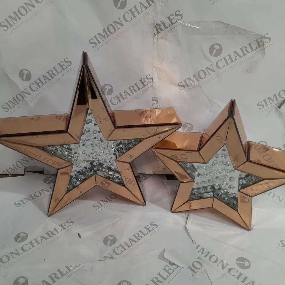 JM BY JULIEN MACDONALD SET OF ENCAPSULATED CRYSTAL STARS - ROSE GOLD