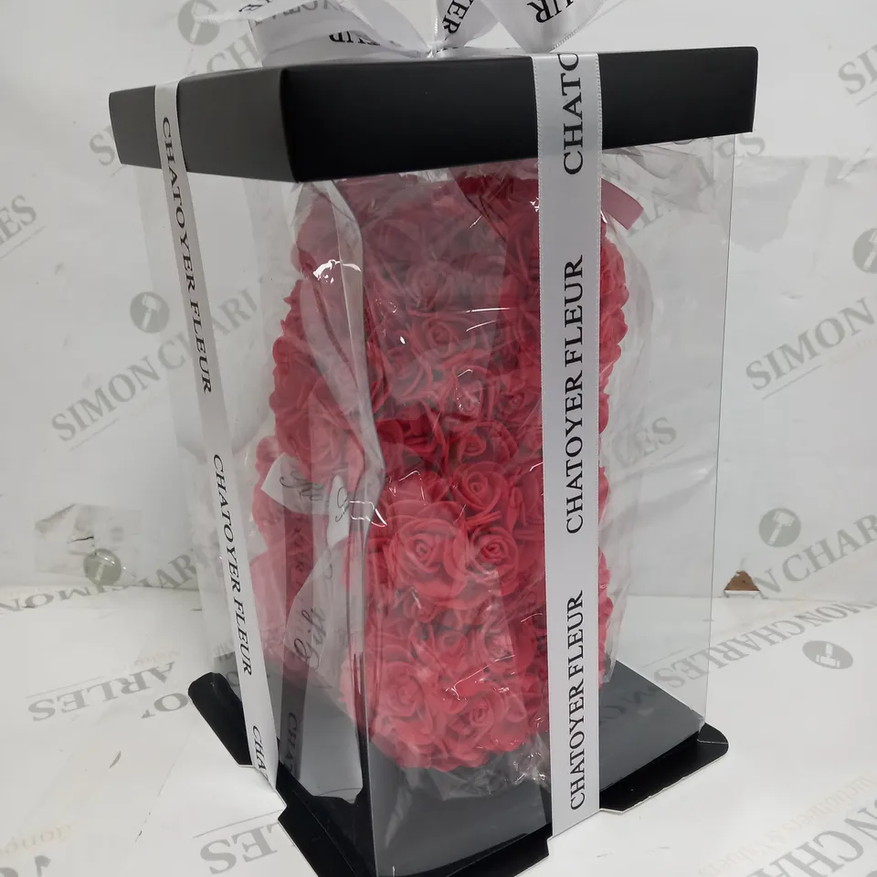 BOXED RED ROSE TEDDY BEAR 