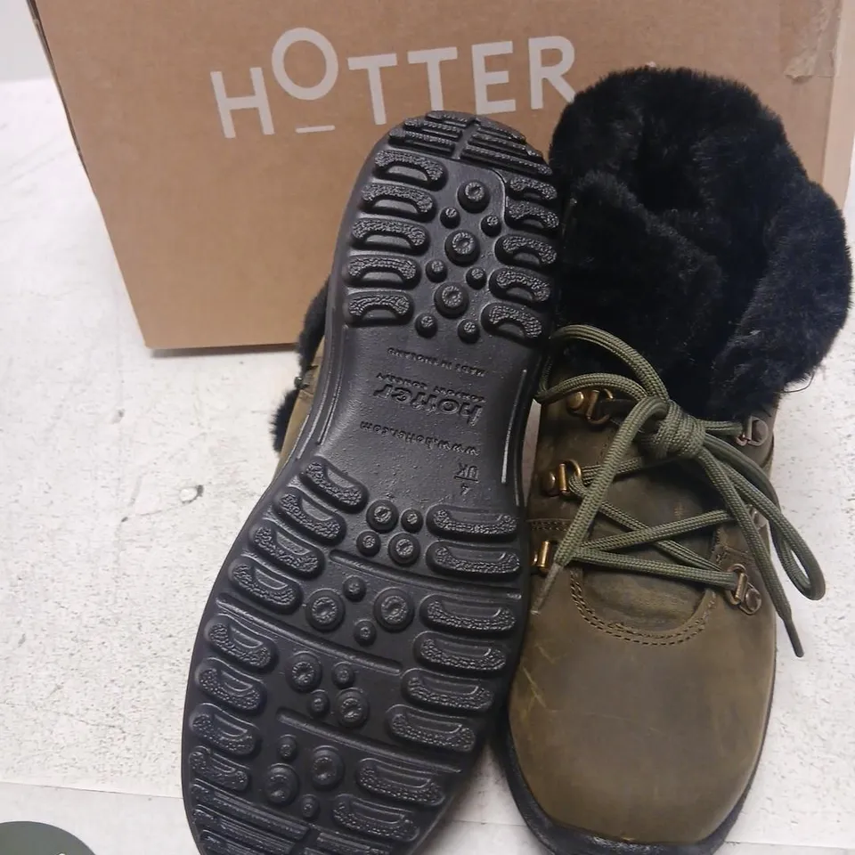 HOTTER WOMEN'S FUR-LINED ANKLE BOOTS – BROWN, UK4 (EU 37)