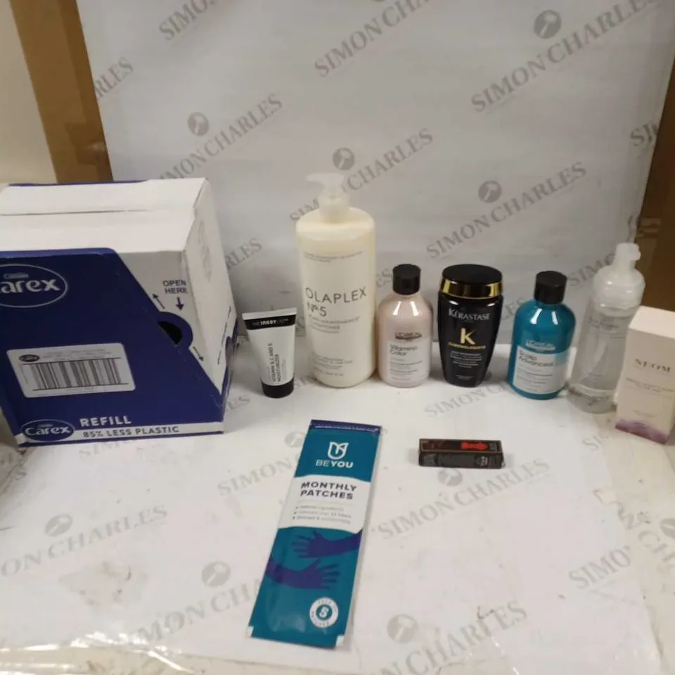 LOT OF APPROXIMATELY 10 HEALTH AND BEAUTY ITEM TO INCLUDE CAREX HAND WASH, BE YOU MONTHLY PATCHES, AND NEOM PILLOW MIST ETC. 