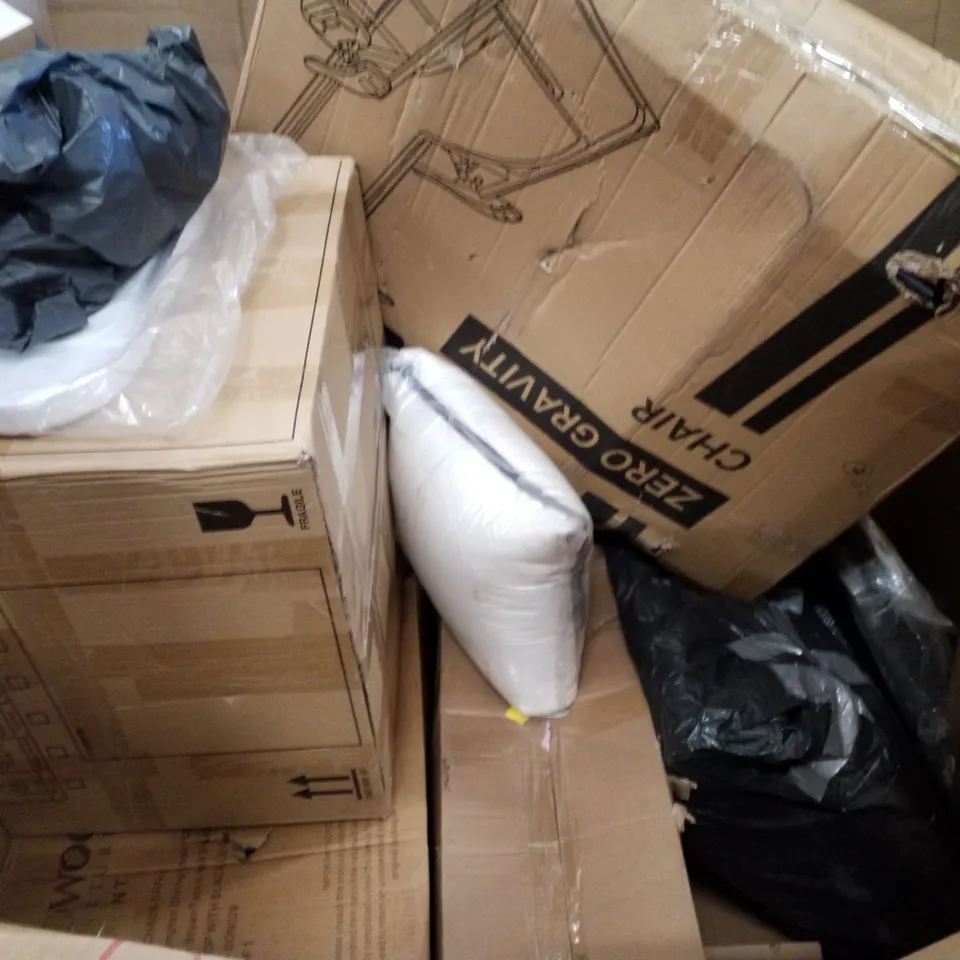 PALLET CONTAINING ASSORTED PRODUCTS INCLUDING TRACTOR PEDAL OPERATED W TRAILER, UNIVERSAL TV STAND, LAUNDRY RACK, FULL-SIZE FOOD PROCESSOR & NERF ULTRA SELECT MOTORIZED BLASTER