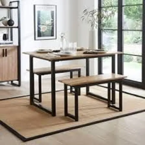 BOXED SAMPSON 6 SEATER DINING BENCH SET (1 BOX)