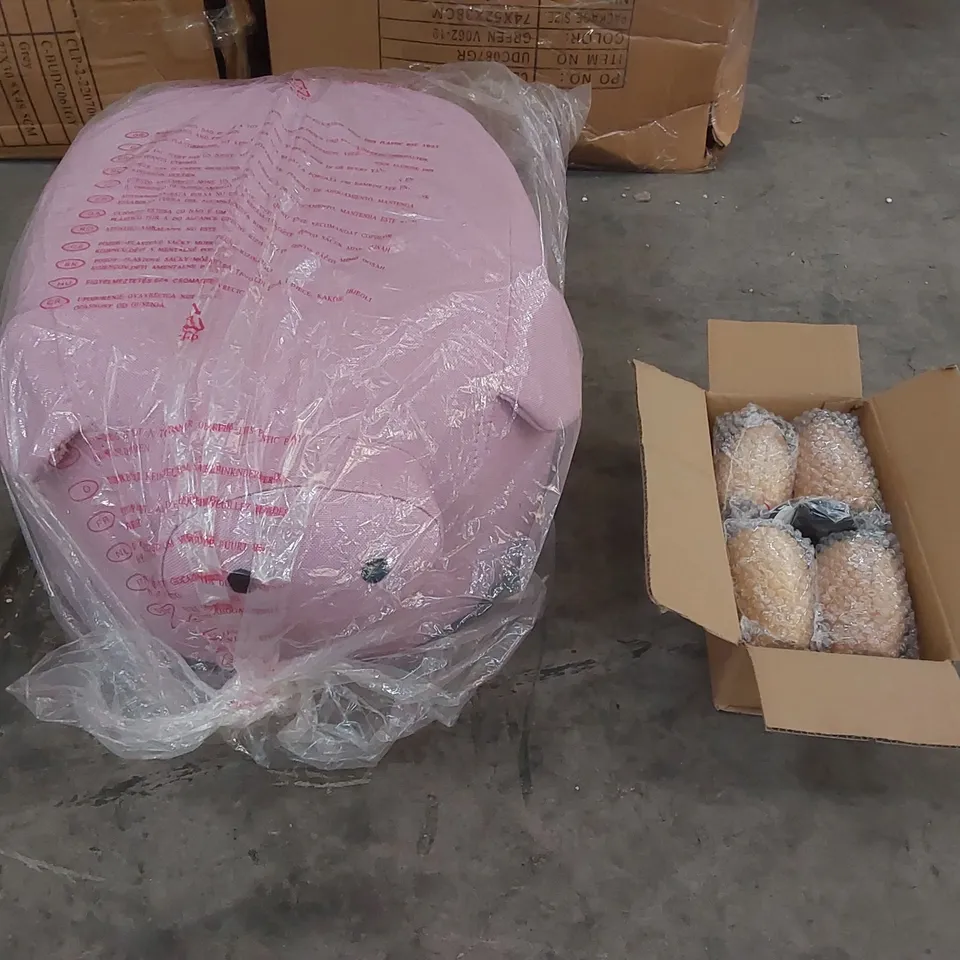 BOXED PINK PIG STOOL (1 BOX)