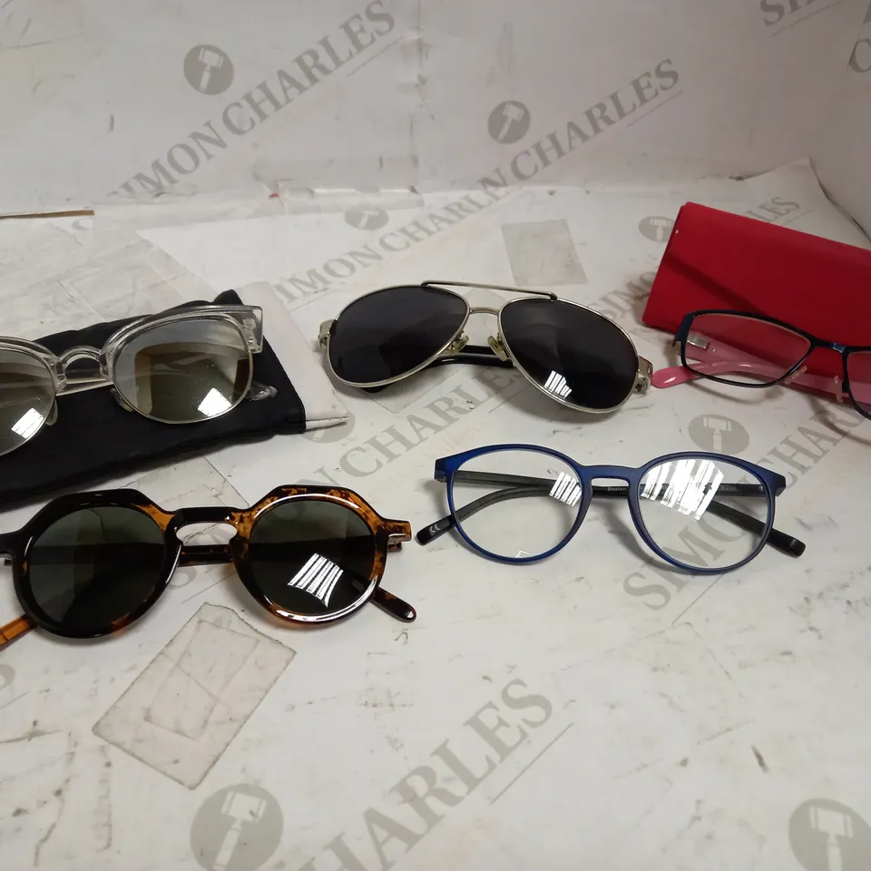 LOT OF APPROXIMATELY 20 ASSORTED EYEWEAR ITEMS, TO INCLUDE SPECTACLES, SUNGLASSES, CASES, ETC