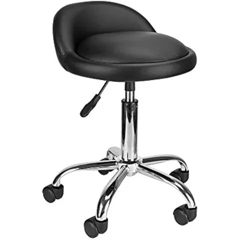 BOXED DISPLAY4TOP BLACK ADJUSTABLE ROLLING CUSHION TATTOO MASSAGE HYDRAULIC SALON STOOL,5 WHEELS