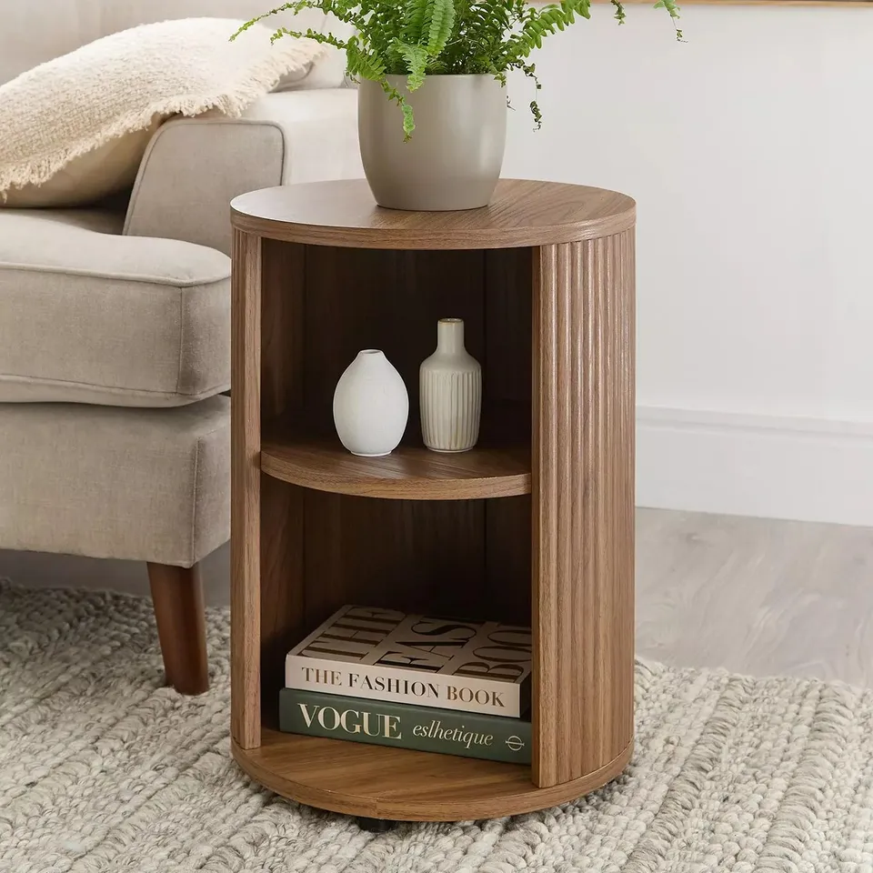 CARINA SOFA SIDE TABLE - MID OAK - COLLECTION ONLY