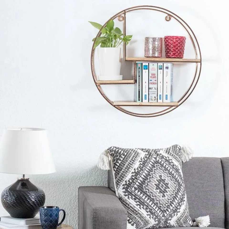 ALCARAZ 3 PIECE CIRCLE ACCENT SHELF FINISH ROSE 