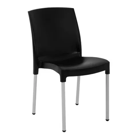 BOXED STACKING BISTRO SIDE CHAIRS BLACK (4 PACK)