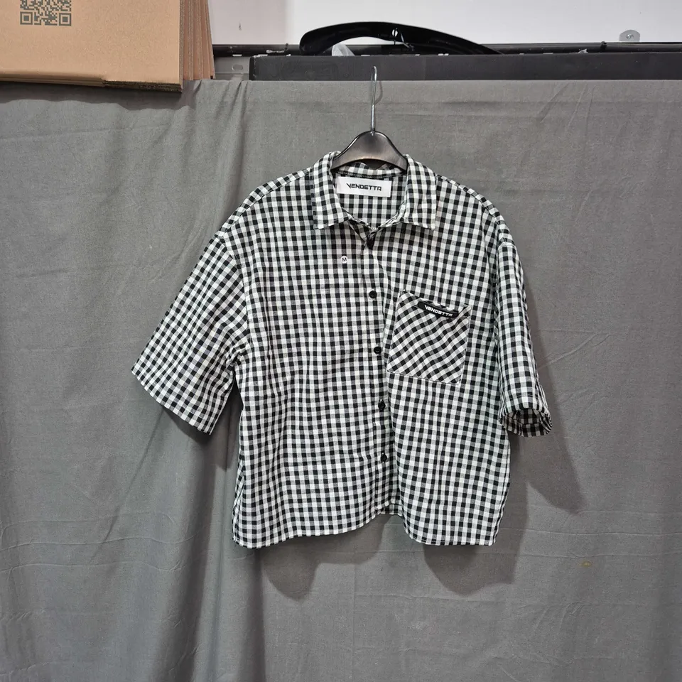 UK M VENDETTA CHECK SHIRT – BLACK & WHITE GINGHAM