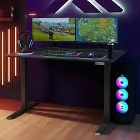 BOXED ASCEND 120CM ELECTRIC HEIGHT ADJUSTABLE GAMING DESK - BLACK (1 BOX)