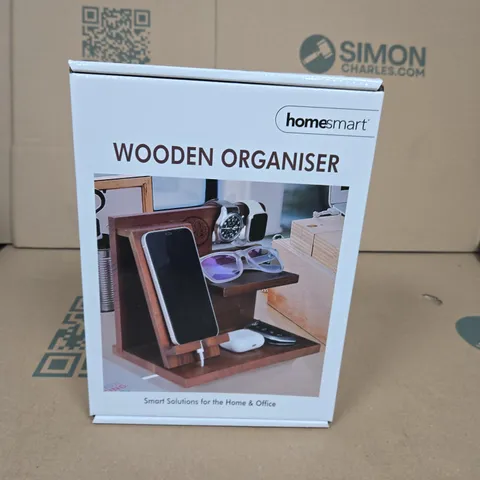 BOX OF APPROXIMATELY 10 HOMESMART WOODEN ORGANISERS